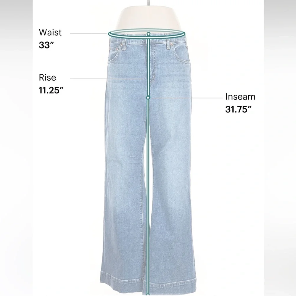 Women's Blue Wide-Leg Jeans - Picture 4 of 7